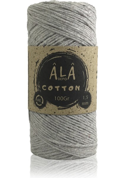 Cotton Panç Amigurumi Ipi Koton Punch Ipi 1,5mm - 100 Gram Melanj Gri fiyatları