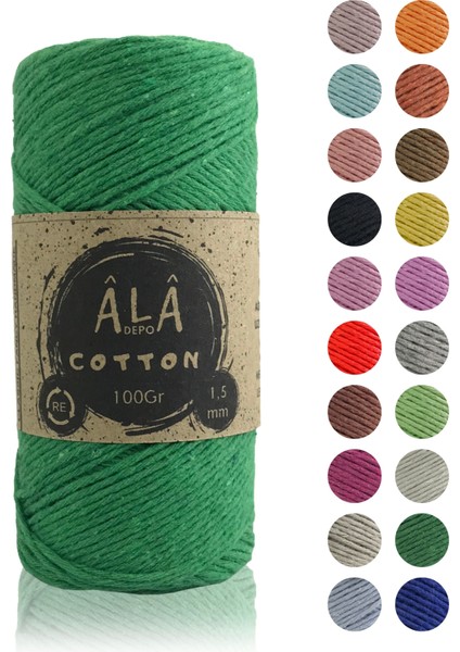 Cotton Panç Amigurumi Ipi Koton Punch Ipi 1,5mm - 100 Gram Benetton Yeşil