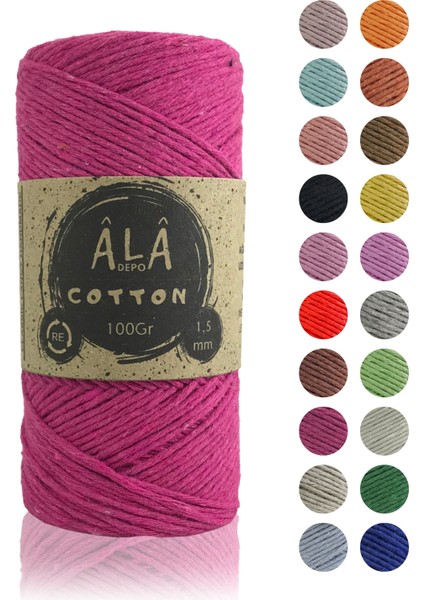 Cotton Panç Amigurumi Ipi Koton Punch Ipi 1,5mm - 100 Gram Fuşya