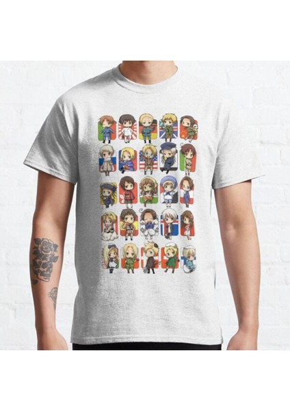 Zoka Wear Bol Kalıp Unisex Hetalia Group Tasarım Baskılı Tshirt