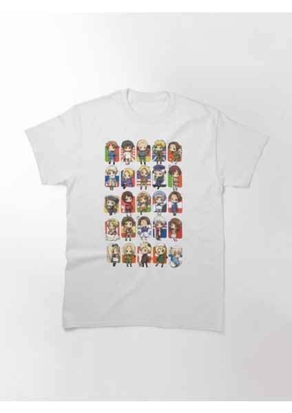 Zoka Wear Bol Kalıp Unisex Hetalia Group Tasarım Baskılı Tshirt