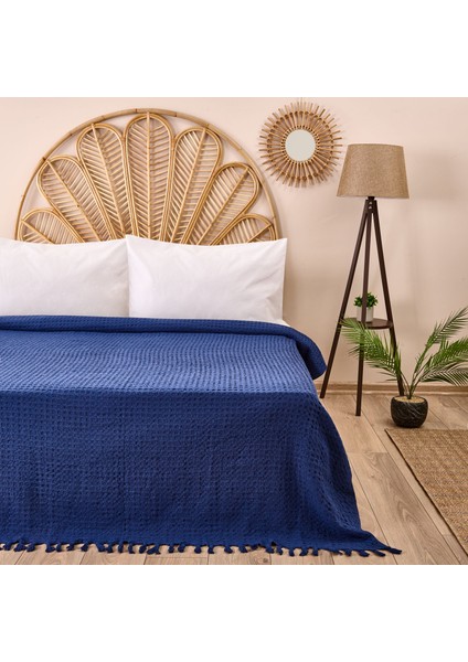 Soft Venna Tek Kişilik Yatak Örtüsü - Indigo - 160 x 230 cm