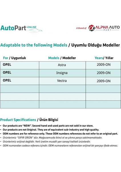 Opel Insigna,vectra,astra Için Elektronik El Freni Bobini