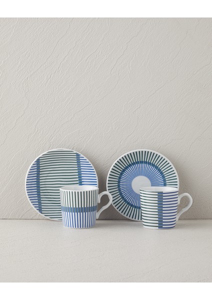 Edwin Porselen 4 Parça 2 Kişilik Kahve Fincan Takımı Mavi-Yeşil fiyatları