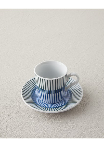 Edwin Porselen 4 Parça 2 Kişilik Kahve Fincan Takımı Mavi-Yeşil modelleri