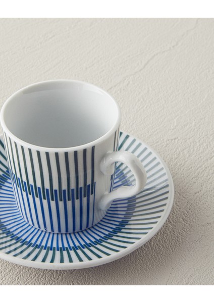 Edwin Porselen 4 Parça 2 Kişilik Kahve Fincan Takımı Mavi-Yeşil fırsatları