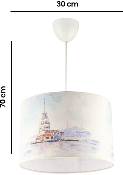 Lighting Kız Kulesi Desenli Sarkıt - Renkli - 70  cm