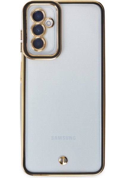 Denza Case Samsung Galaxy A04S Kılıf Kenarları Renkli Kamera Korumalı Kapak - Siyah