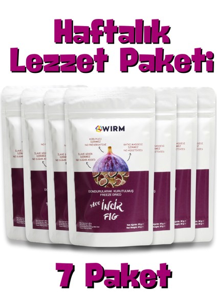 7'li Paket Freeze Dried Incir 30 gr | Dondurularak Kurutulmuş Meyve | Freeze Dry Meyve Kurusu