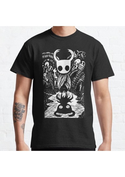 Zoka Wear Bol Kalıp Unisex Ghost Knight Graphic Art Hollow Knight Funny Game Tasarım Baskılı Tshirt