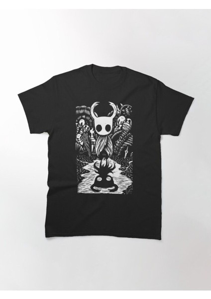 Zoka Wear Bol Kalıp Unisex Ghost Knight Graphic Art Hollow Knight Funny Game Tasarım Baskılı Tshirt