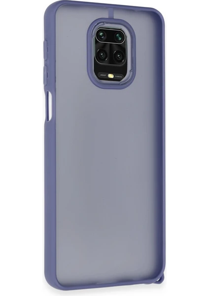 Denza Case Xiaomi Redmi Note 9 Pro Kılıf Kenarları Renkli Çıkıntılı Kapak - Açık Mavi