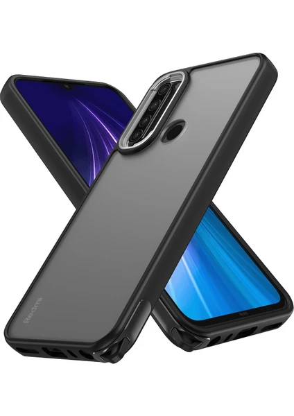 Denza Case Xiaomi Redmi Note 8 Kılıf Kenarları Renkli Çıkıntılı Kapak - Siyah