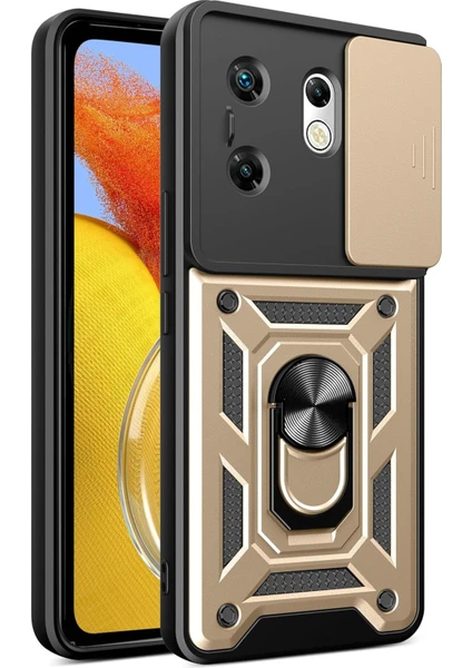 Denza Case Infinix Zero 30 4g Kılıf Kamera Korumalı Zırhlı Kapak - Gold