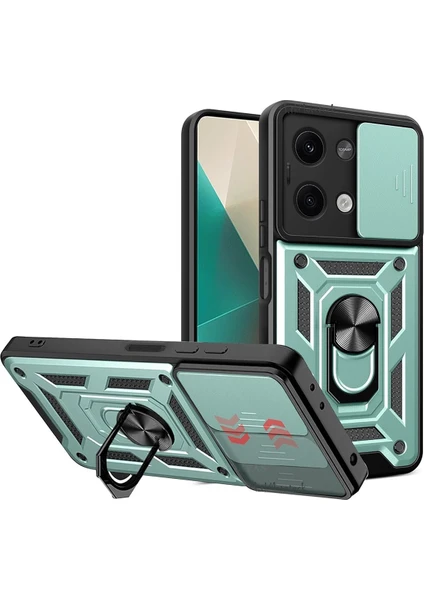 Denza Case Xiaomi Redmi Note 13 Pro 5g Kılıf Kamera Korumalı Zırhlı Kapak - Yeşil