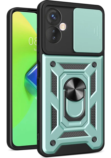 Denza Case Infinix Hot 30 4g Kılıf Kamera Korumalı Zırhlı Kapak - Yeşil