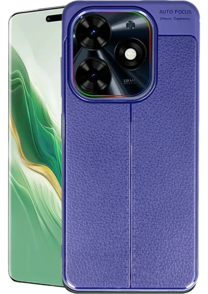 Denza Case Tecno Spark Go 2024 Kılıf Deri Görünümlü Premium Kapak - Lacivert