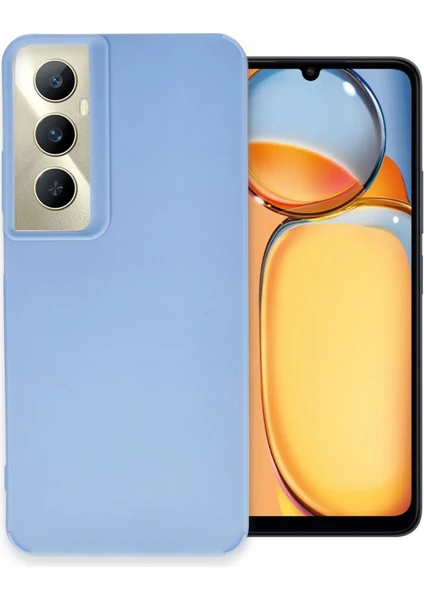 Denza Case Realme C65 Kılıf Lüx Pürüzsüz Silikon Kapak - Mavi