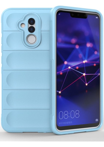 Huawei Mate 20 Lite Kılıf Arkası Bombeli Silikon Kapak - Sky Blue