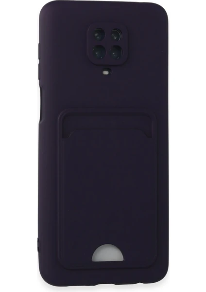 Denza Case Xiaomi Redmi Note 9s Kılıf Kartvizitli Silikon Kapak - Derin Mor