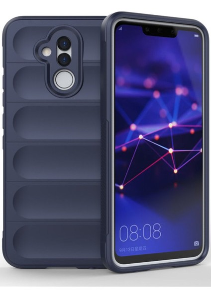 Huawei Mate 20 Lite Kılıf Arkası Bombeli Silikon Kapak - Lacivert