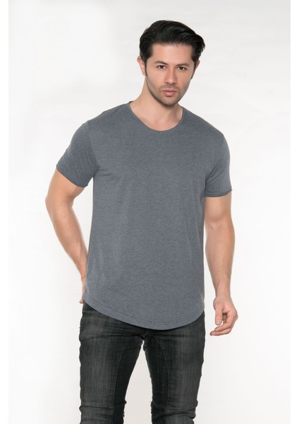 Erkek Pis Yaka Pamuk Salaş T-Shirt