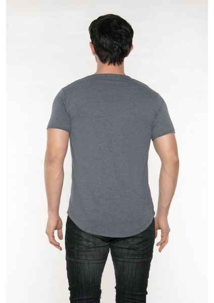 Erkek Pis Yaka Pamuk Salaş T-Shirt