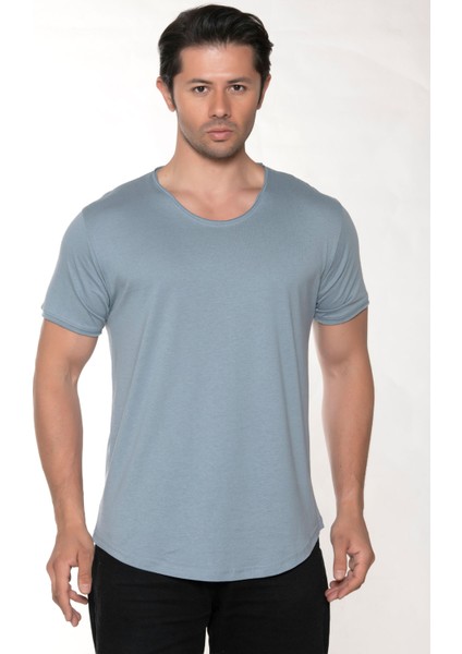 Erkek Pis Yaka Pamuk Salaş T-Shirt