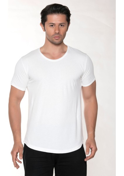 Erkek Pis Yaka %100 Pamuk Salaş T-Shirt