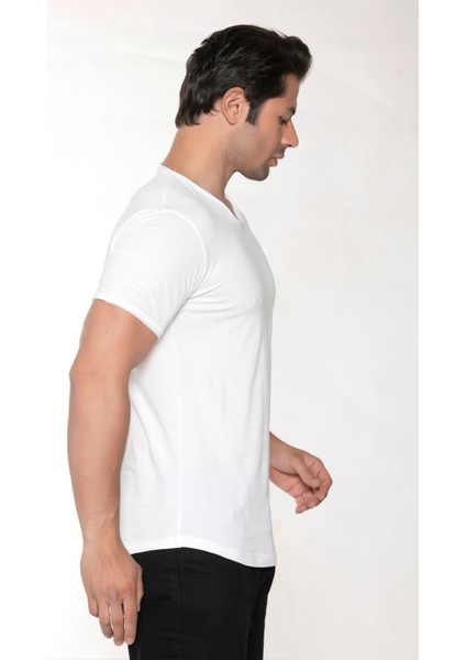 Erkek Pis Yaka %100 Pamuk Salaş T-Shirt