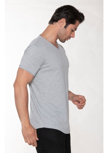 Erkek Pis Yaka Pamuk Salaş T-Shirt
