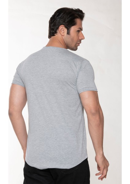 Erkek Pis Yaka Pamuk Salaş T-Shirt
