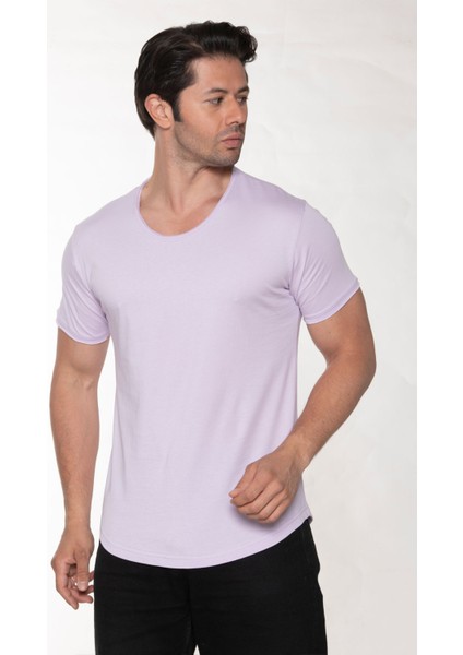 Erkek Pis Yaka %100 Pamuk Salaş T-Shirt