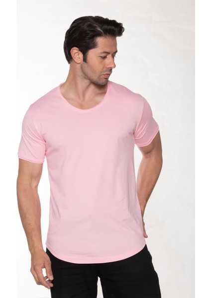 Erkek Pis Yaka Pamuk Salaş T-Shirt