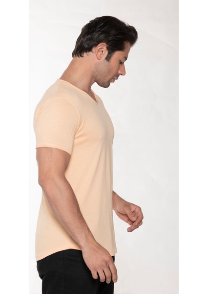 Erkek Pis Yaka Pamuk Salaş T-Shirt