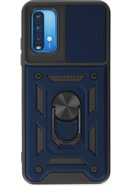 Denza Case Xiaomi Redmi 9t Kılıf Kamera Korumalı Zırhlı Kapak - Lacivert