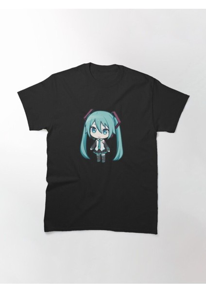 Zoka Wear Bol Kalıp Hatsune Miku Chibi Tasarım Baskılı T-Shirt