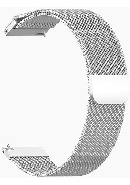 Samsung Galaxy Watch 42mm (20mm) KRD-12 Akıllı Saat Kordonu Metal Örgü Hasır Kordon Kayış Bileklik Gümüş
