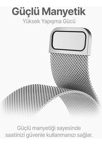Samsung Galaxy Watch 42mm (20mm) KRD-12 Akıllı Saat Kordonu Metal Örgü Hasır Kordon Kayış Bileklik Gümüş