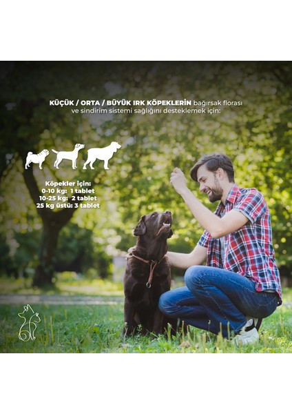 Kahu Naturals Floravital, Köpekler Için Probiyotik ve Prebiyotik Desteği, 60 Tablet