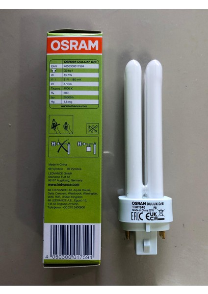 5 Adetosram Plc 13W/840 4pinli 870 Lümen 4000 Kelvin Günışığı