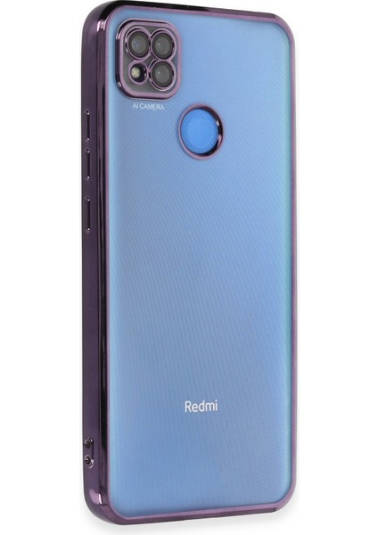 Xiaomi Redmi 9c Kılıf Kenarları Renkli Kamera Çıkıntılı Kapak - Mor