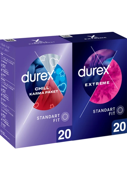 Chill Karma Prezervatif 20’li +Durex Extreme  Prezervatif 20'li Avantaj Paketi