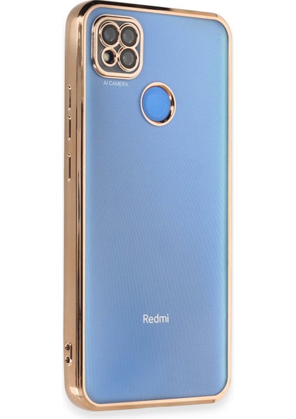 Xiaomi Redmi 9c Kılıf Kenarları Renkli Kamera Çıkıntılı Kapak - Gold