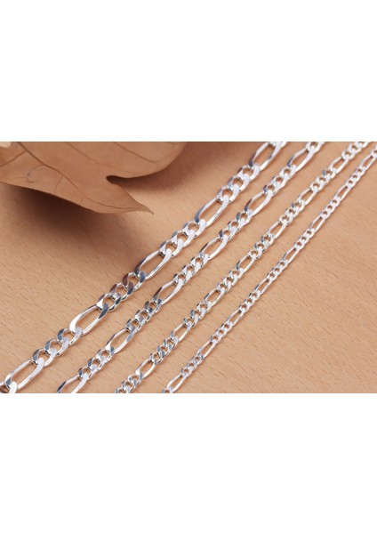 Gümüş 5mm Figaro Zincir Kolye