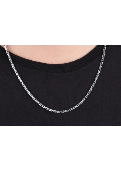 Gümüş 3mm Kral Zincir Kolye