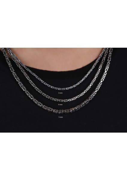 Gümüş 3mm Kral Zincir Kolye