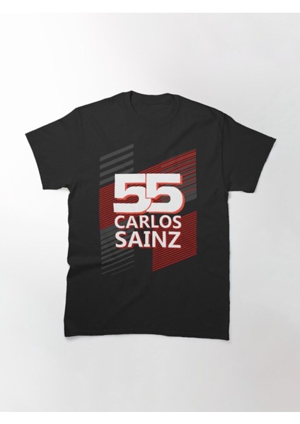 Zoka Wear Bol Kalıp Unisex Carlos Sainz 55 Tasarım Baskılı Tshirt