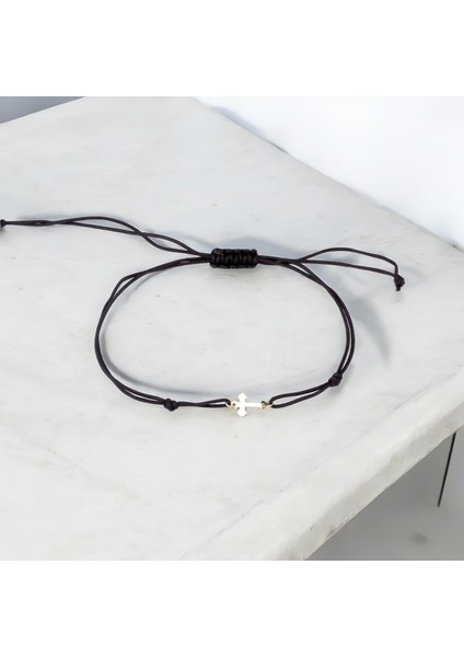 Altın Haç Ipli Bileklik