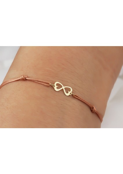 Altın Kalpli Sonsuzluk Ipli Bileklik fiyatları